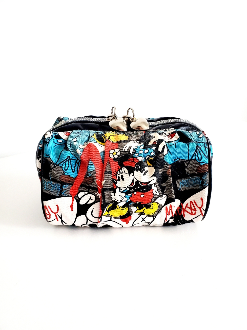 Disney Mickey & Minnie Printed Cosmetic Pouch in Blue, Red, Black, White